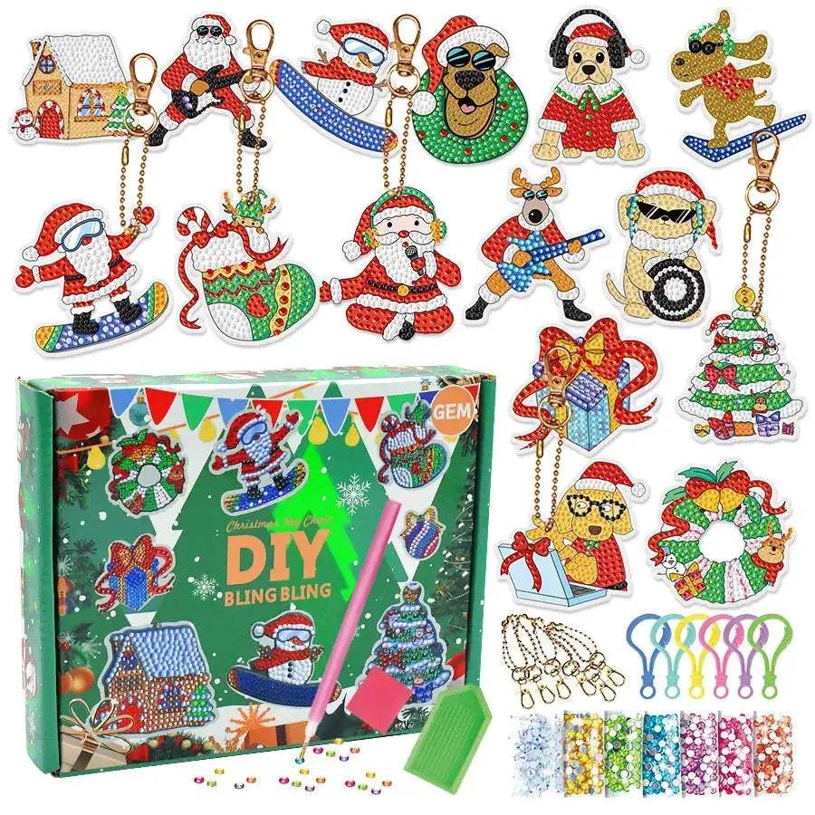 Sparkling Diamond Painting Keychain Kit For Kids Easy DIY - ToylandEU