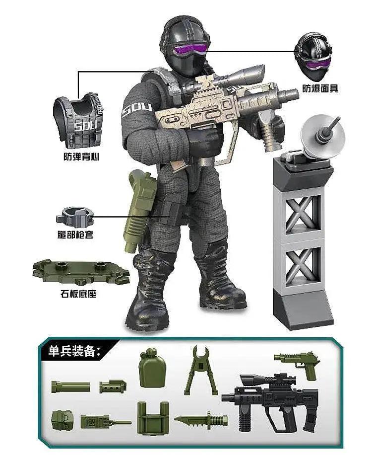  Special Force Field Force WW2 Infantry Military Soldiers Corp War Army Mini Gun Weapons Model Toys -  ToylandEU™