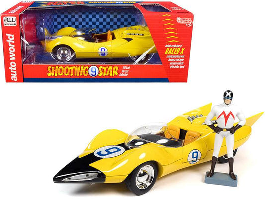 Speed ​​Racer Anime Series: Shooting Star #9 Żółty odlewany samochód z figurką Racer X - ToylandEU