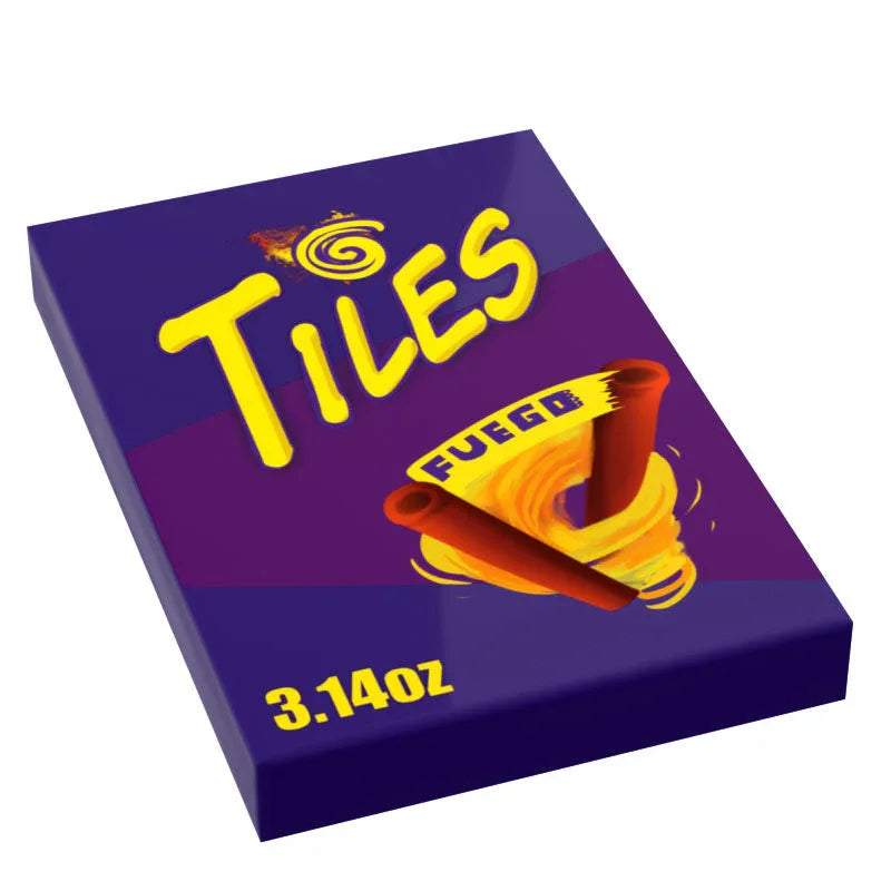 Custom-Printed 2x3 Tile For Minifigs Spicy Crunch Snack Accessory ABS Plastic Printed - ToylandEU