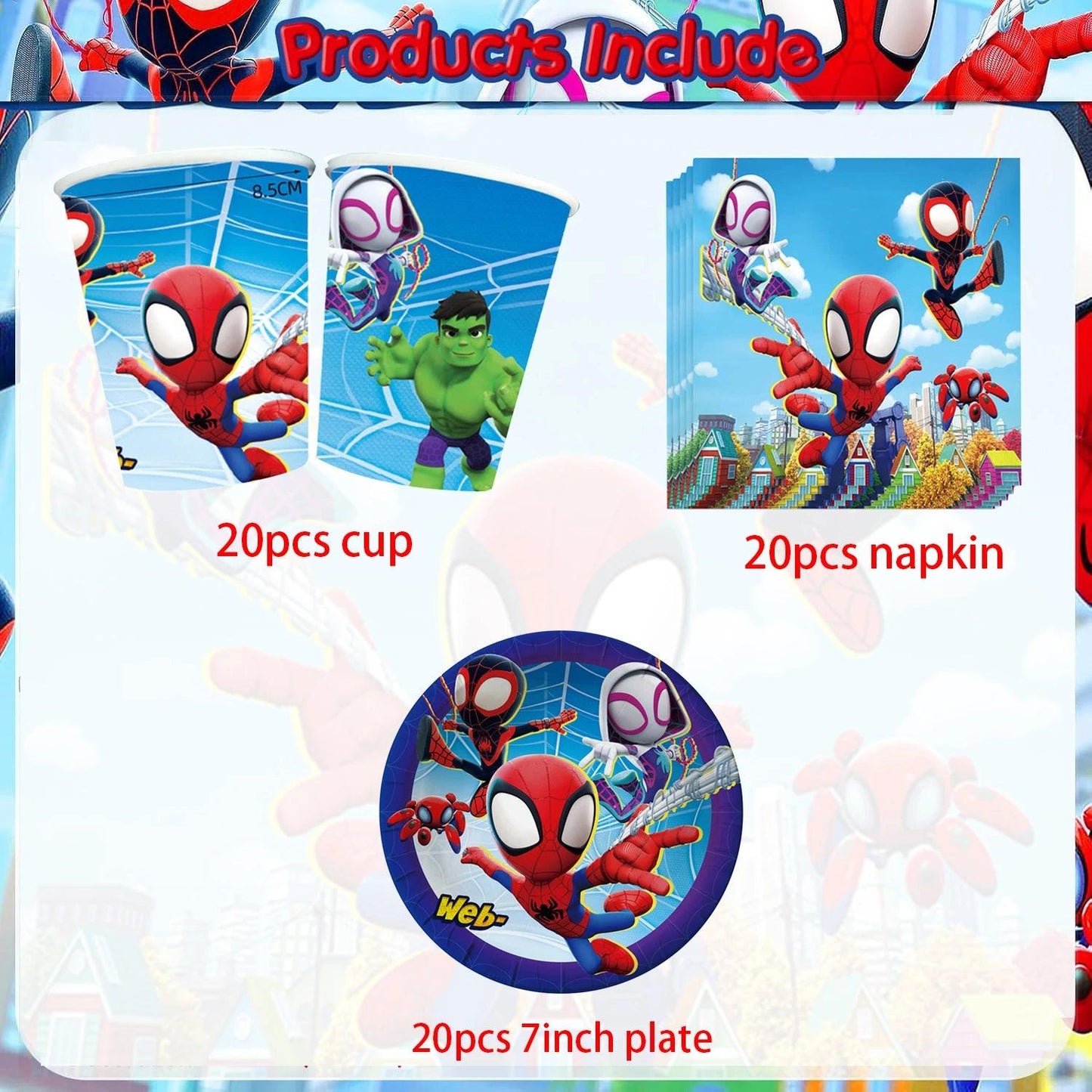 Spider Birthday Party Supplies | Tableware | Toylandeu™