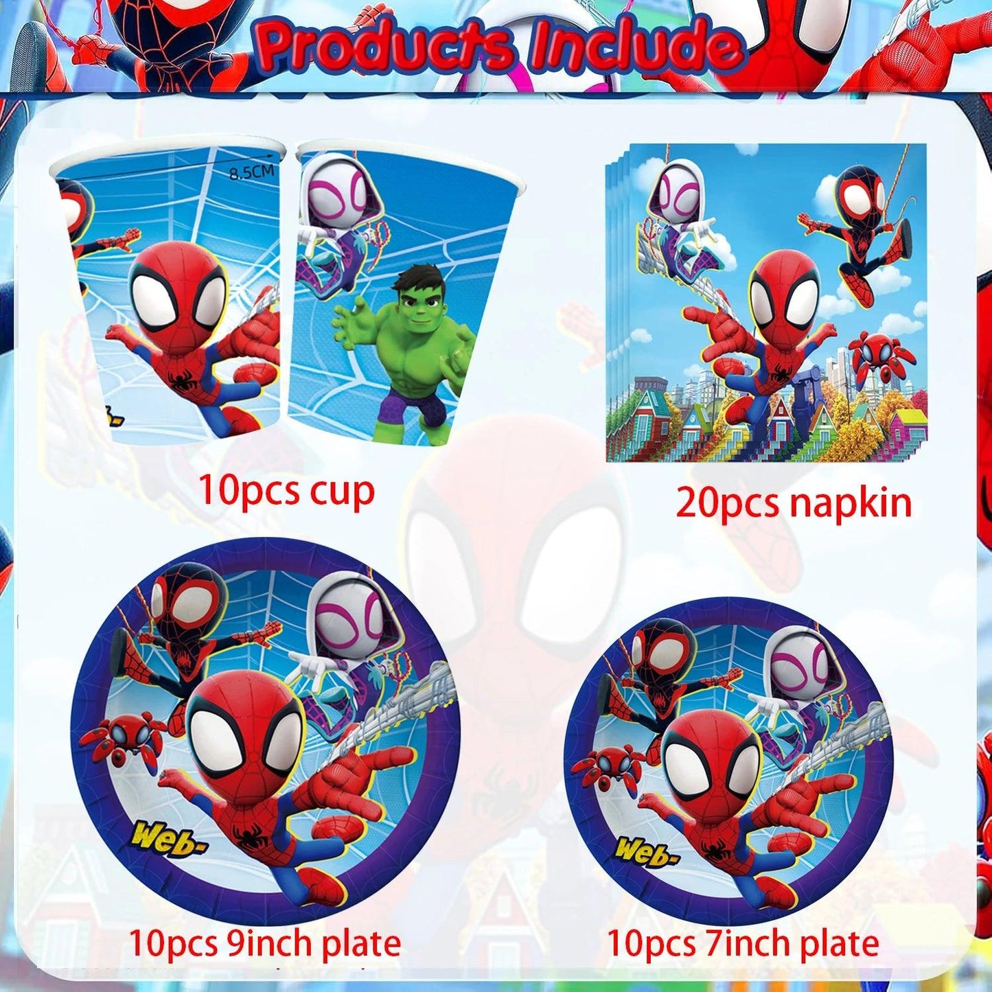Spider Birthday Party Supplies | Tableware | Toylandeu™