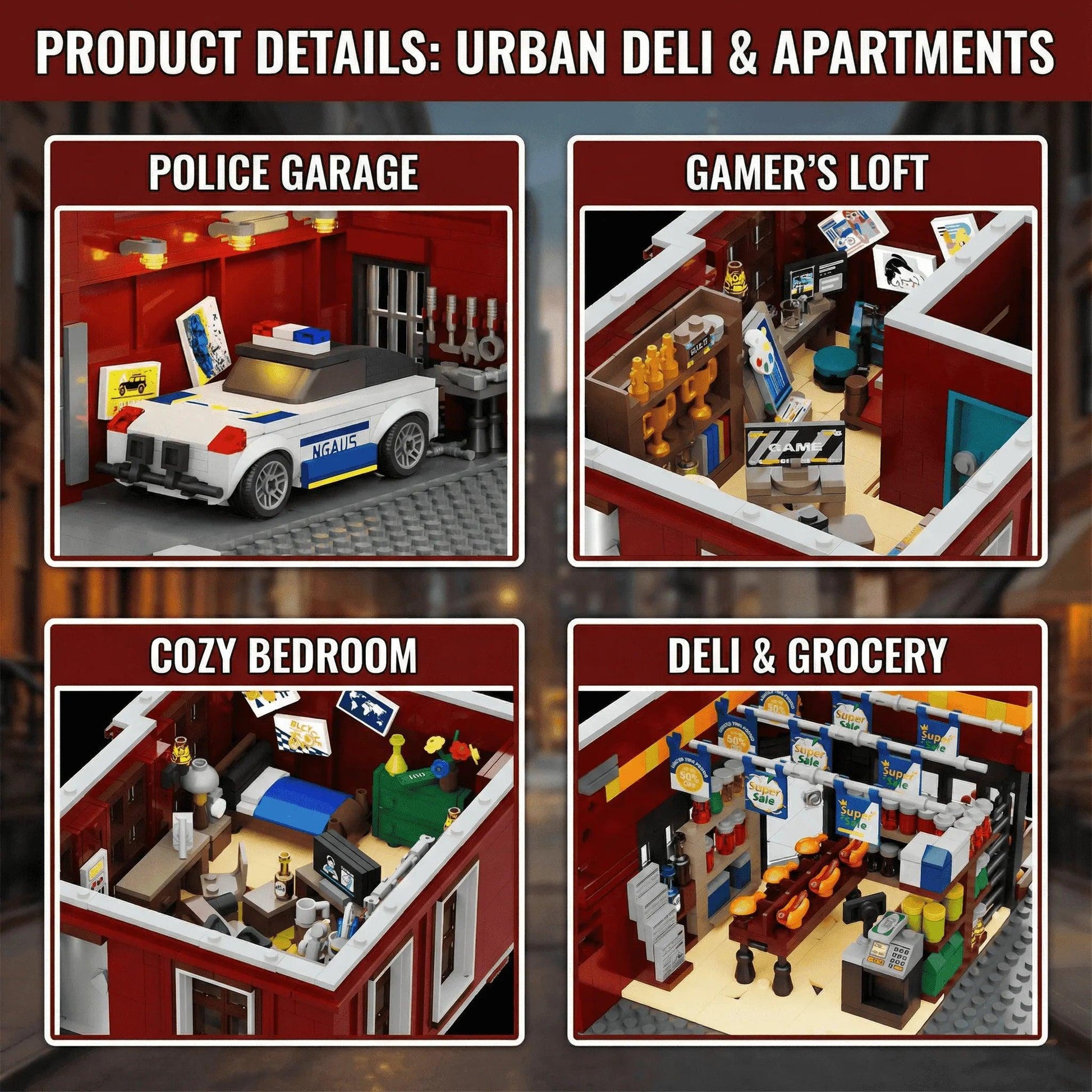 Spider Deli Apartment Building Blocks | 3559 Pcs | Toylandeu™