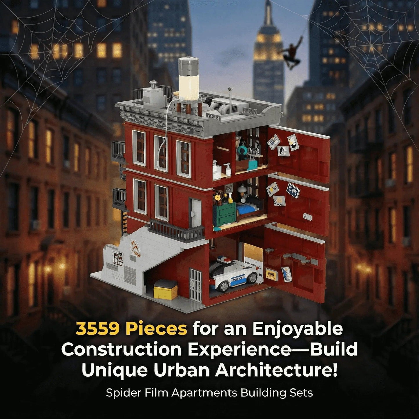 Spider Deli Apartment Building Blocks | 3559 Pcs | Toylandeu™