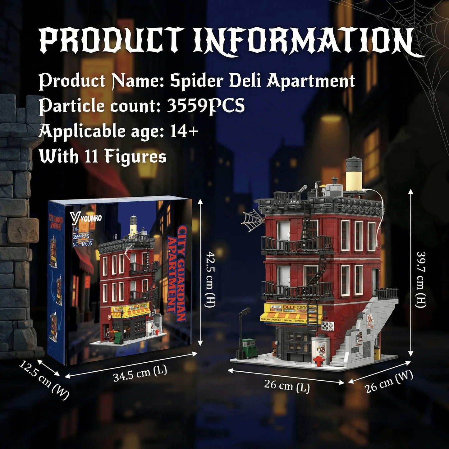 Spider Deli Apartment Building Blocks | 3559 Pcs | Toylandeu™