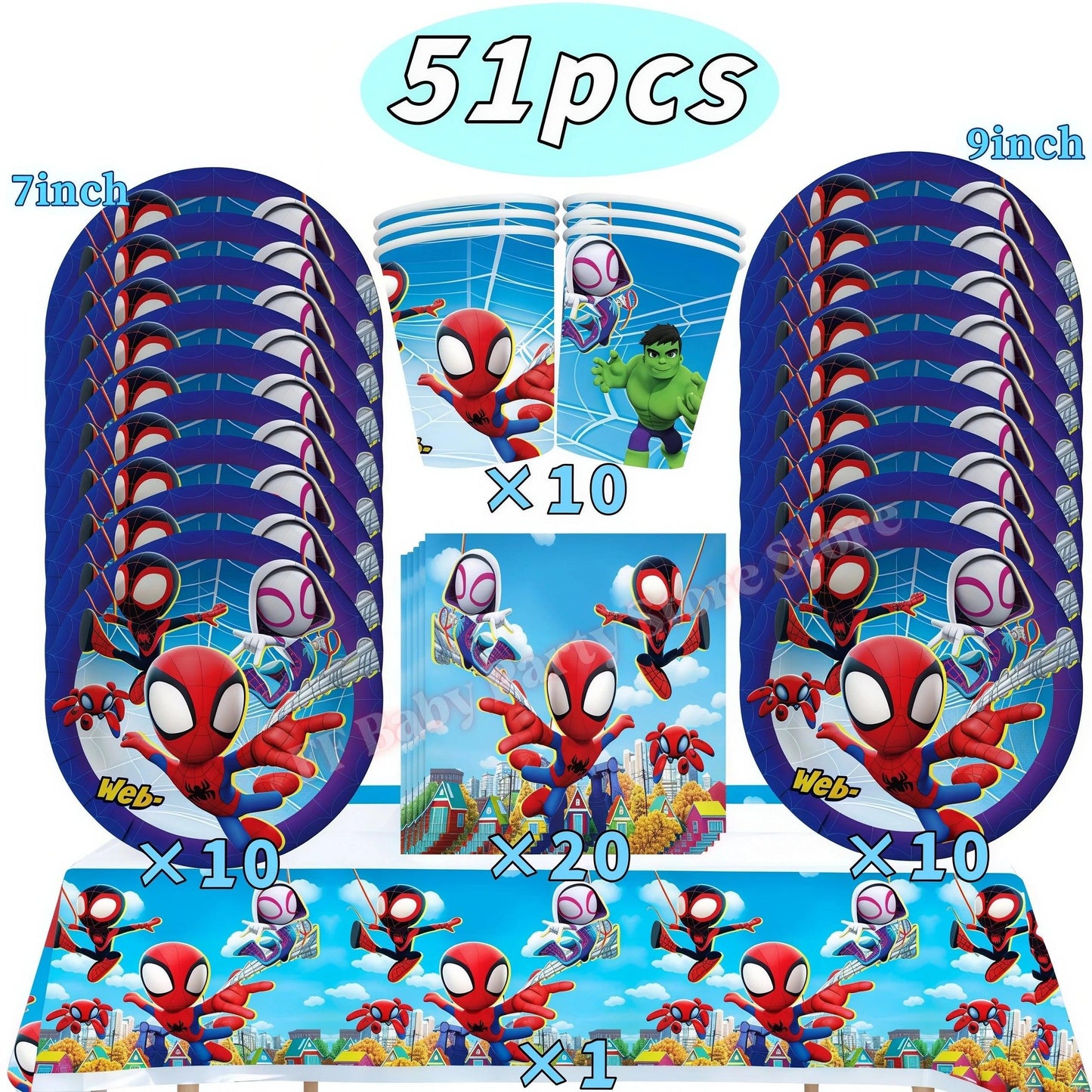 Spider Hero Party Decor | Plates Cups | Toylandeu™