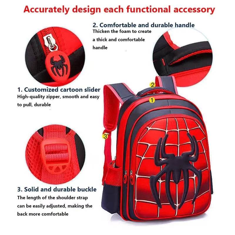 Spider King 3D Kids Backpack Durable and Stylish Design for School - ToylandEU