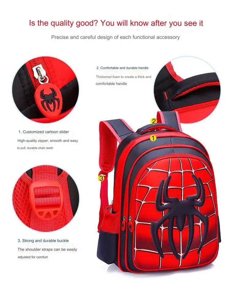 Spider King 3D Kids Backpack Durable and Stylish Design for School - ToylandEU