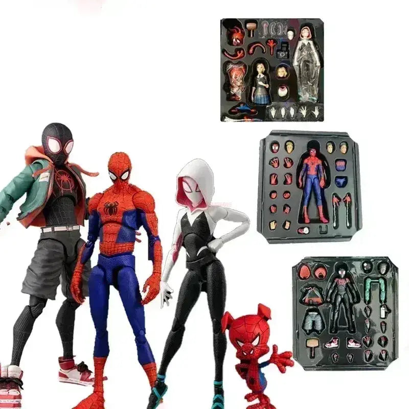 Spider Man Action Figures Set Miles Morales Gwen Stacy Collectible - ToylandEU