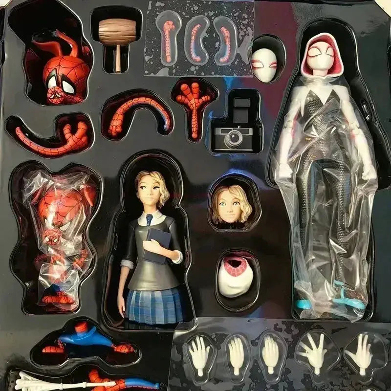 Spider Man Action Figures Set Miles Morales Gwen Stacy Collectible - ToylandEU