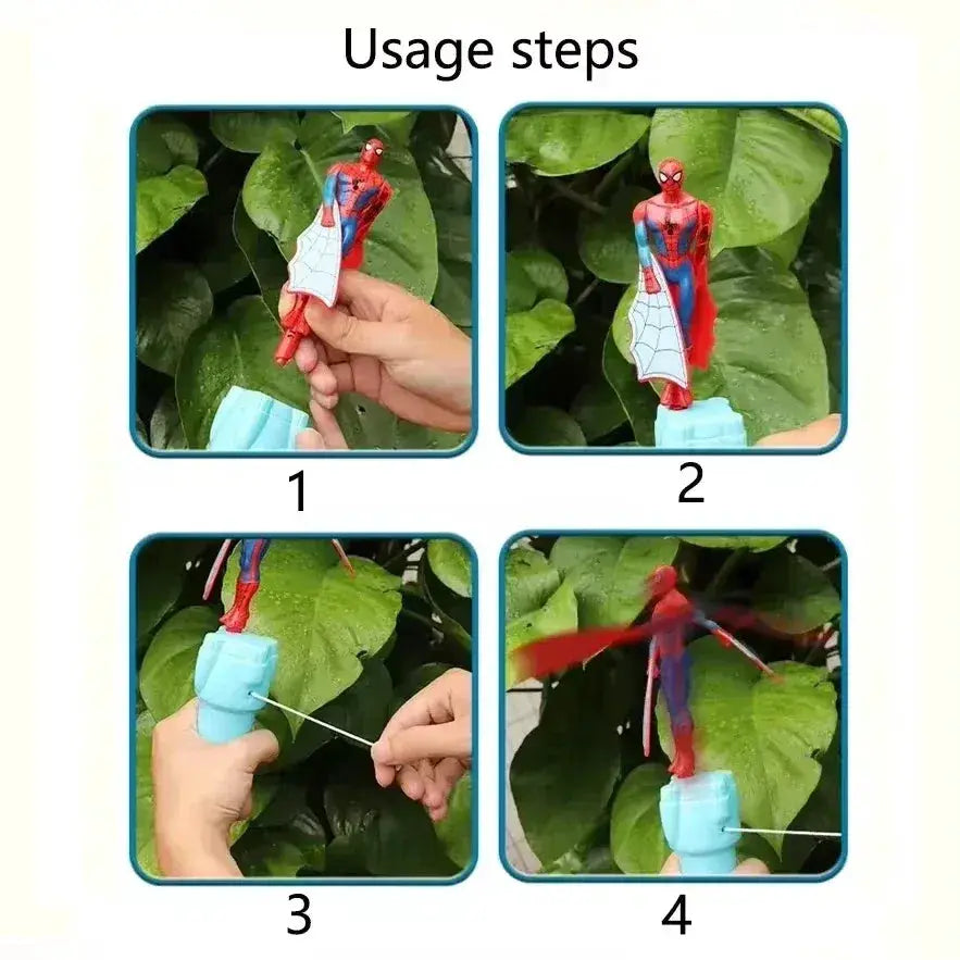 Spider Man Dragonfly Flying Toy With Rotating String Outdoor Fun - ToylandEU
