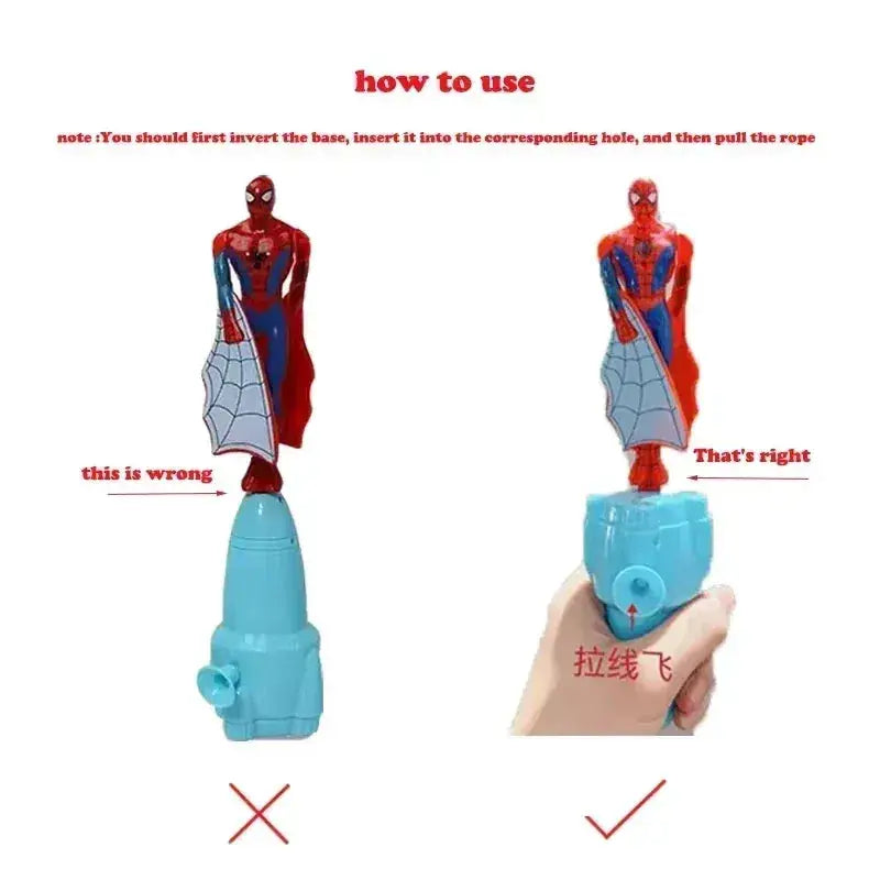 Spider Man Dragonfly Flying Toy With Rotating String Outdoor Fun - ToylandEU