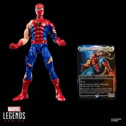 Spider-Man Marvel Legends Magic: The Gathering Battle-Damaged Spider-Man 6-Inch Action Figure and Card - ToyShnip