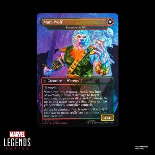 Spider-Man Marvel Legends Magic: The Gathering Man-Wolf 6-Inch Action Figure and Card - ToyShnip