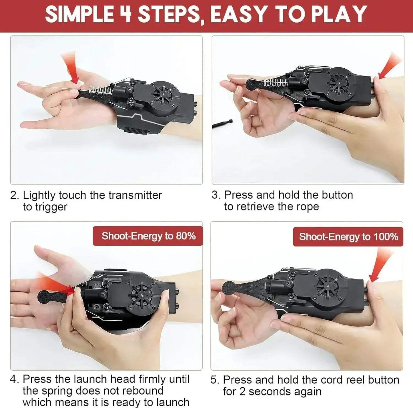Spider Man Web Shooters Toy Wrist Launcher For Cosplay - ToylandEU