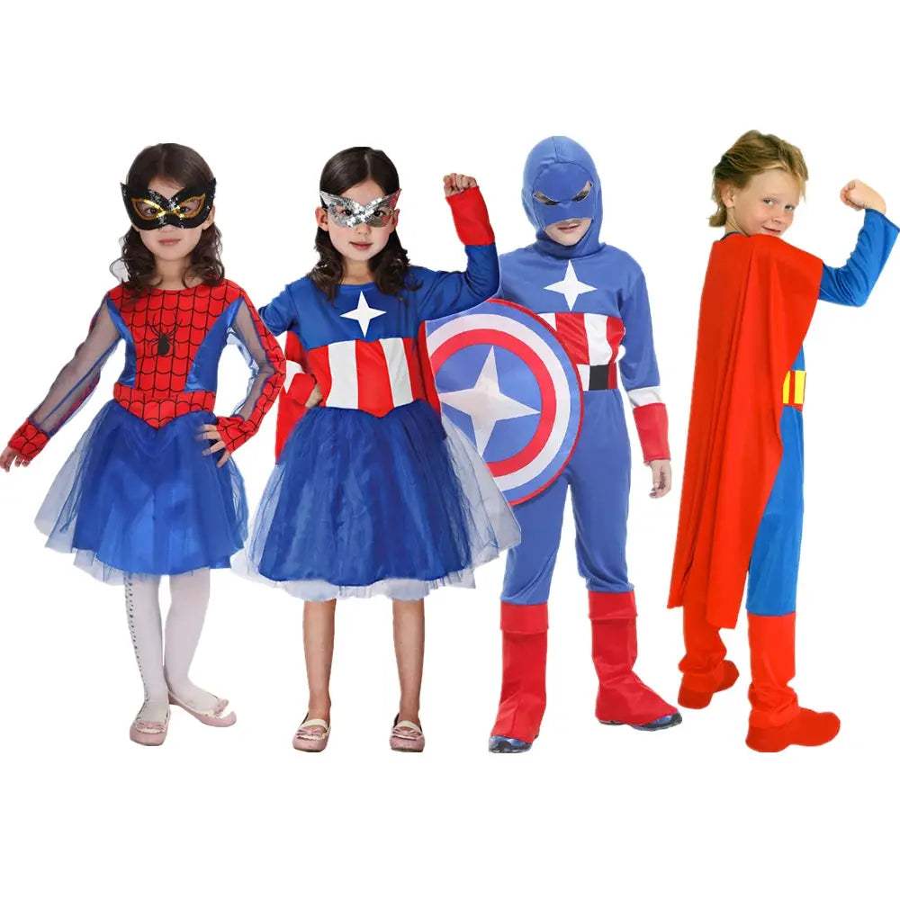 Spiderman Captain America Kids Cosplay Costume Set - ToylandEU