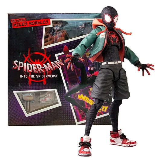 Spiderman Miles Morales Figure, Marvel Spider-Man Spider Verse Figurine 5 in