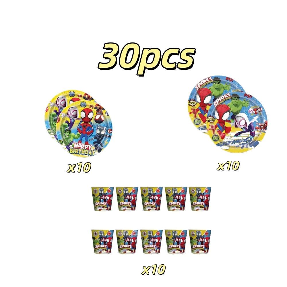 Spidey Tableware Kit | Plates Cups Balloons| Toylandeu™