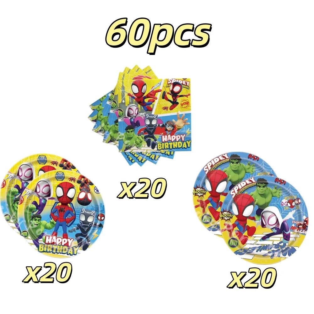 Spidey Tableware Kit | Plates Cups Balloons| Toylandeu™