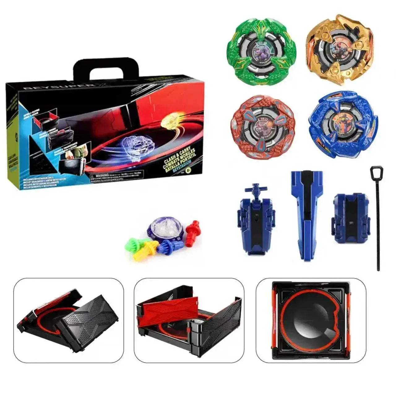 Spinning Tops Gyro Combat Set With Six Beys And Launchers - ToylandEU