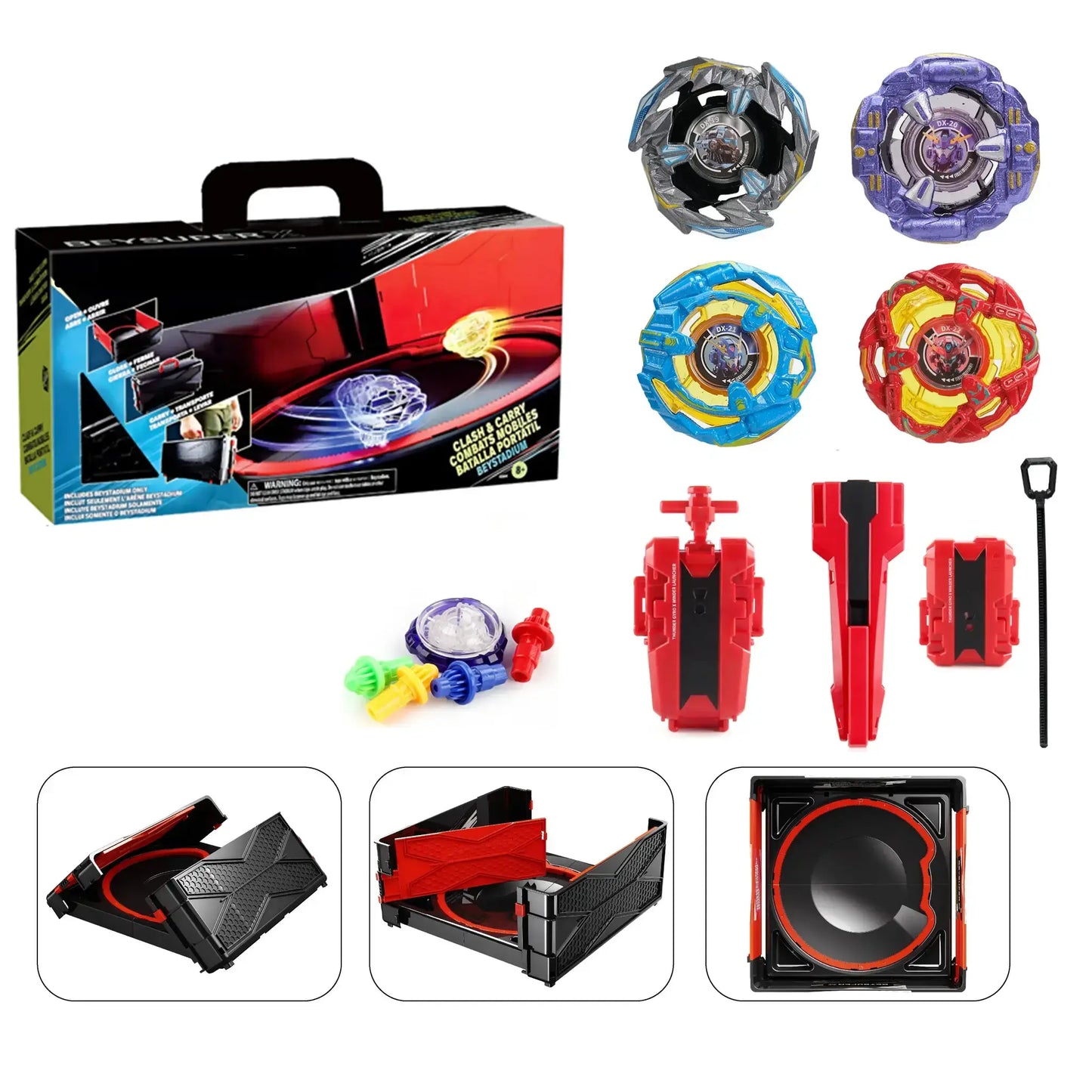 Spinning Tops Gyro Combat Set With Six Beys And Launchers - ToylandEU