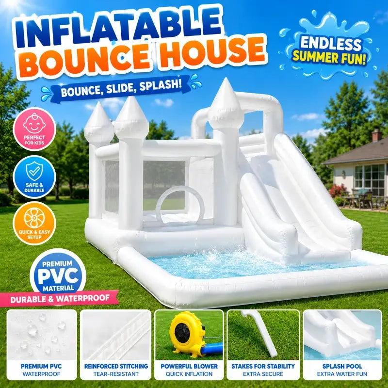  Spire Top Inflatable Bounce House With Slide Ball Pit -  ToylandEU™