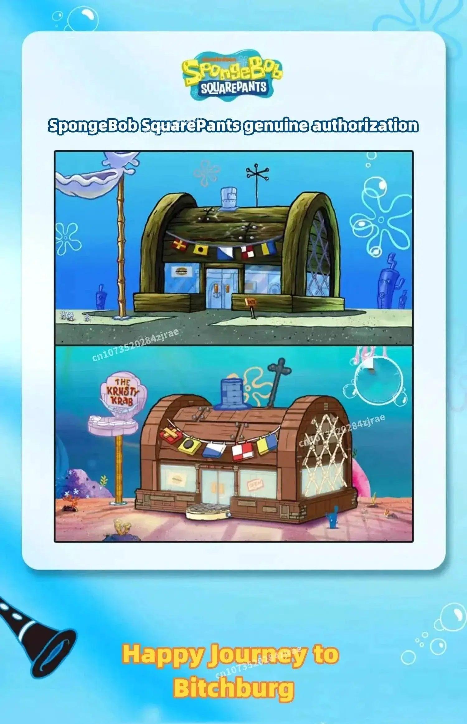  Spongebob Building Block Krusty Krab Scene Model Toy -  ToylandEU™
