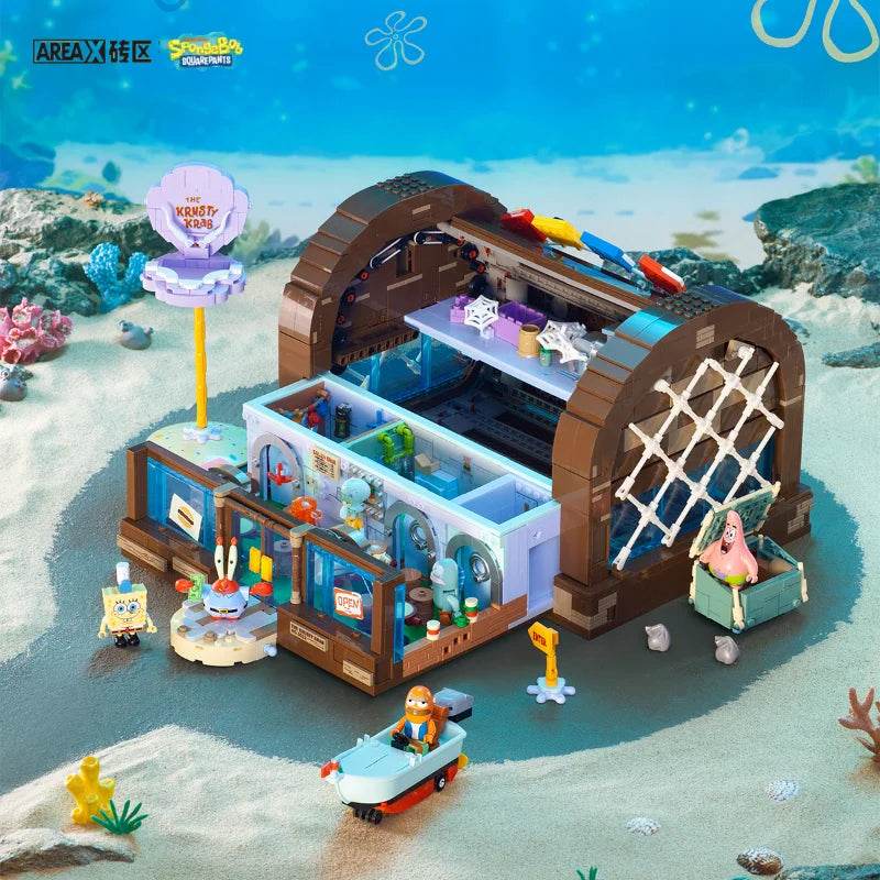 Spongebob Building Block Krusty Krab Scene Model Toy - ToylandEU