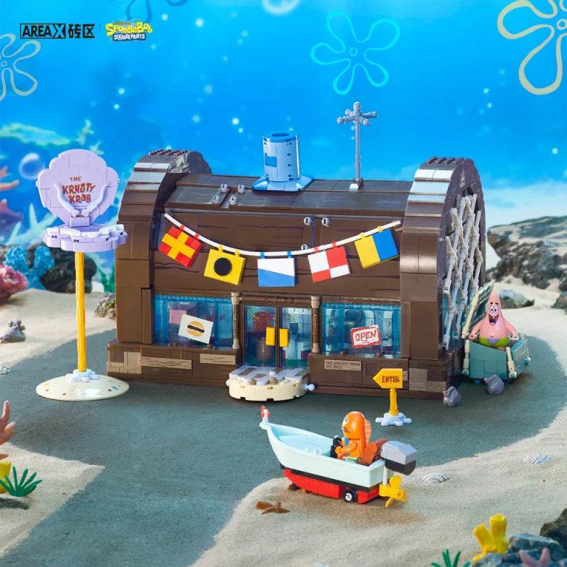 Spongebob Building Block Krusty Krab Scene Model Toy - ToylandEU