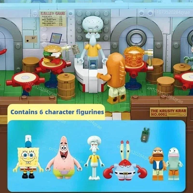 Spongebob Building Block Krusty Krab Scene Model Toy - ToylandEU