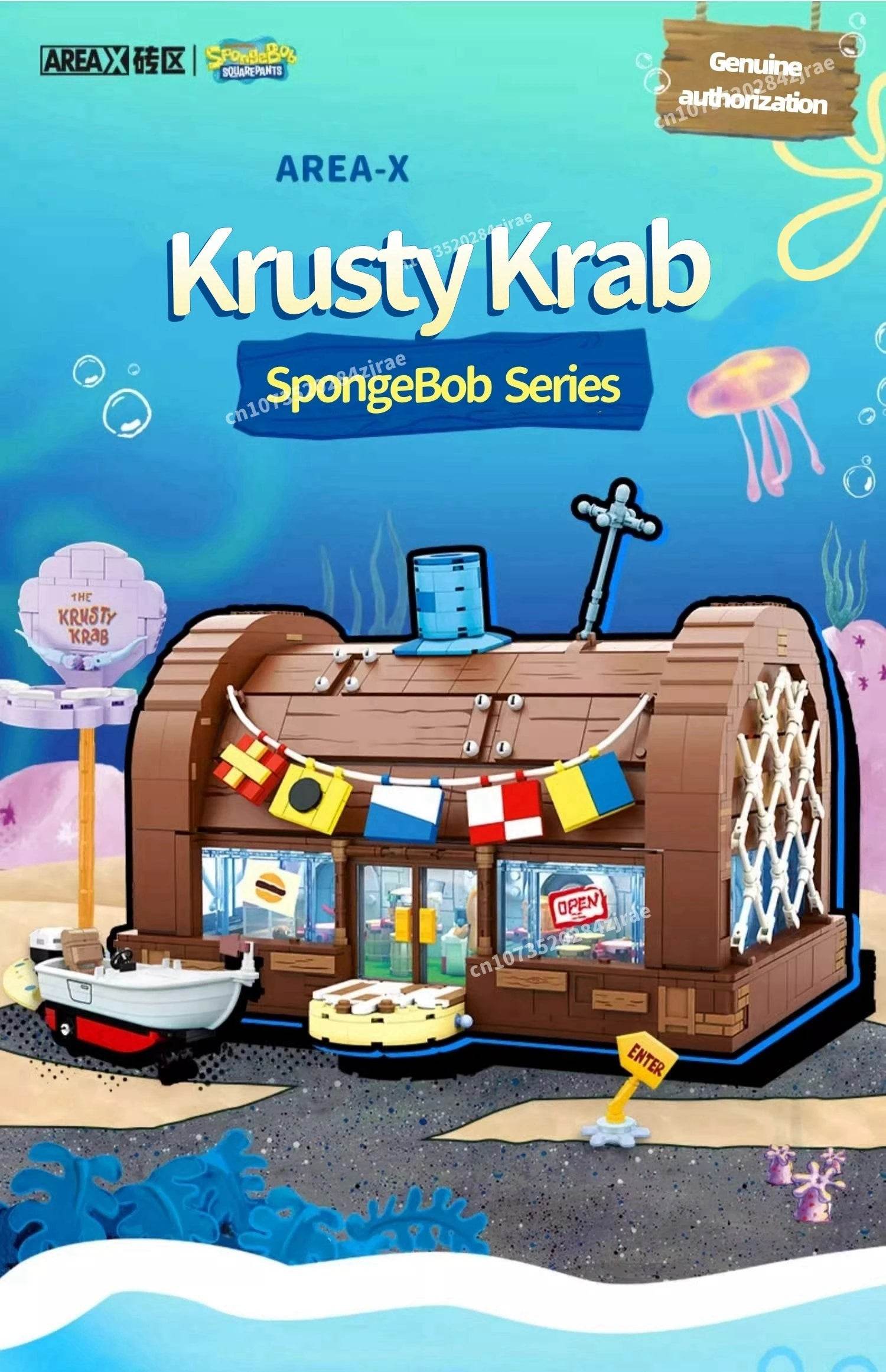 Spongebob Building Block Krusty Krab Scene Model Toy - ToylandEU