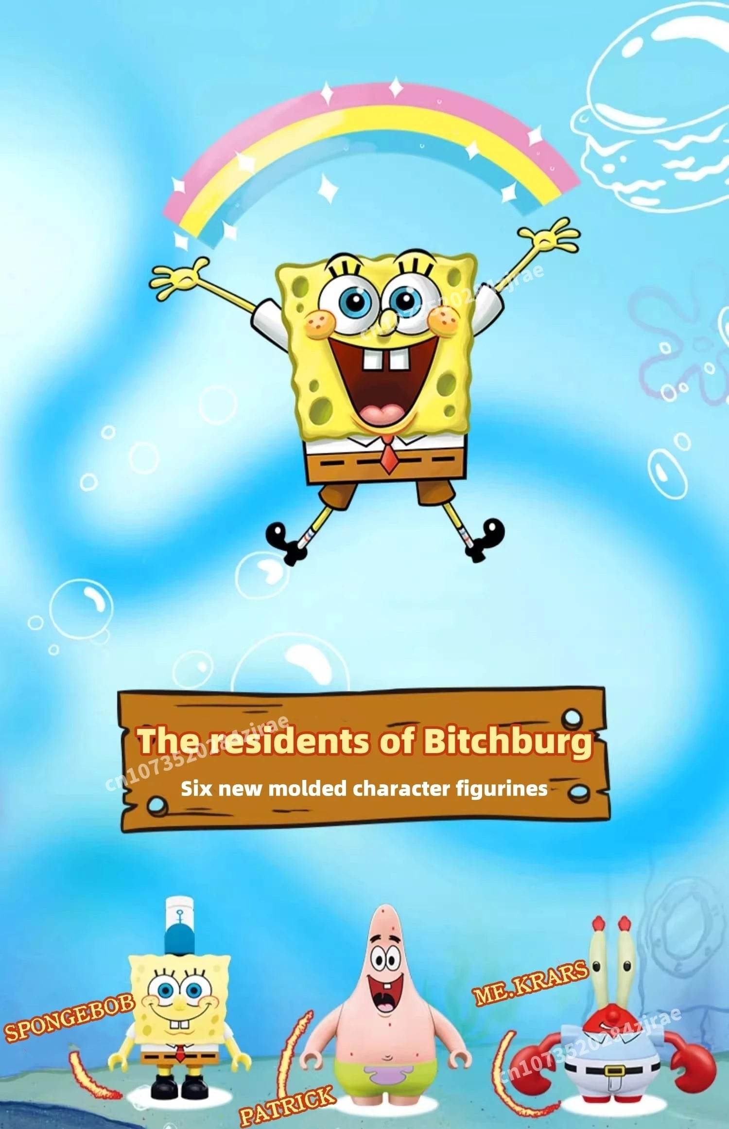 Spongebob Building Block Krusty Krab Scene Model Toy - ToylandEU