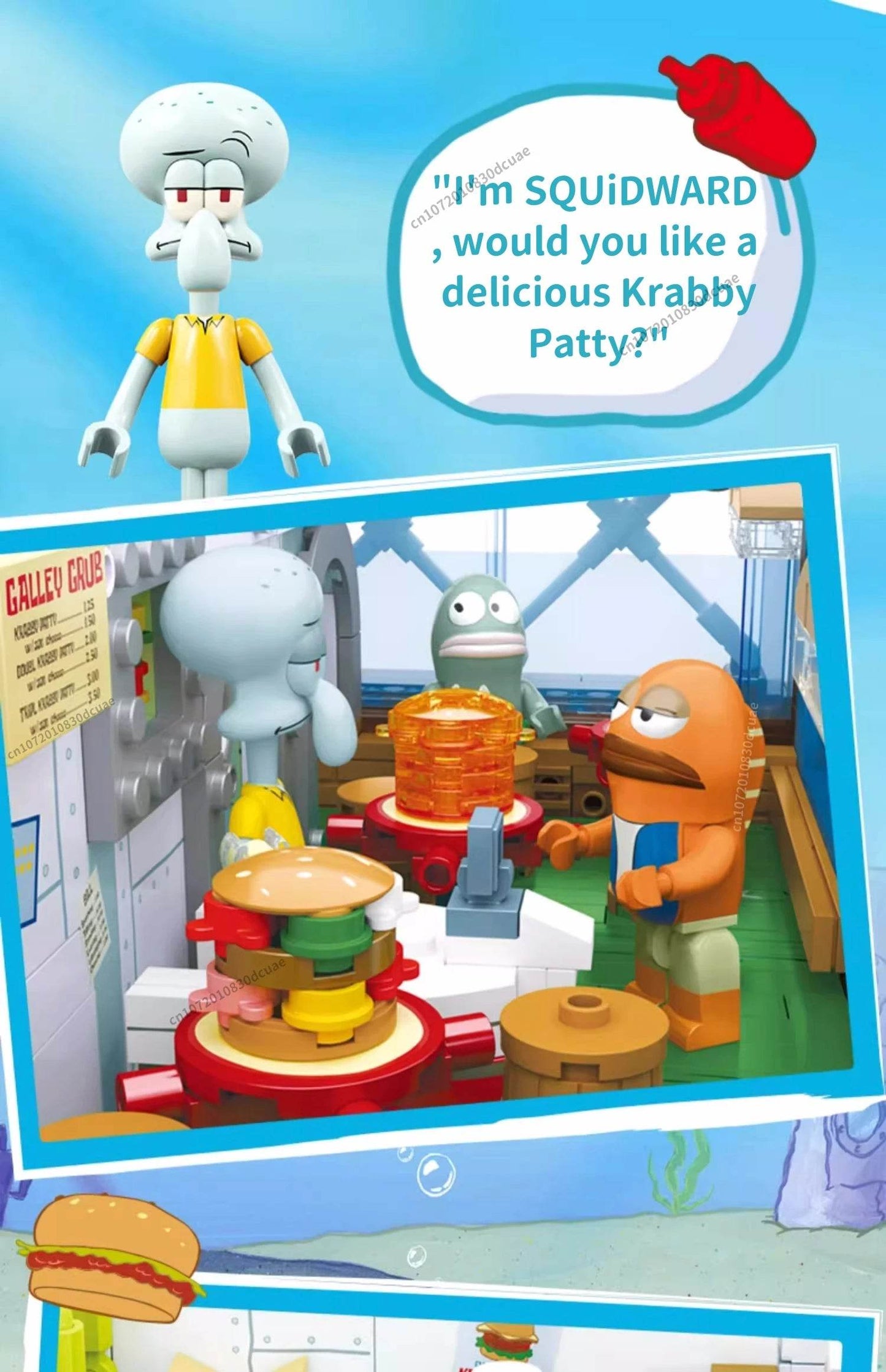 Spongebob Building Block Krusty Krab Scene Model Toy - ToylandEU