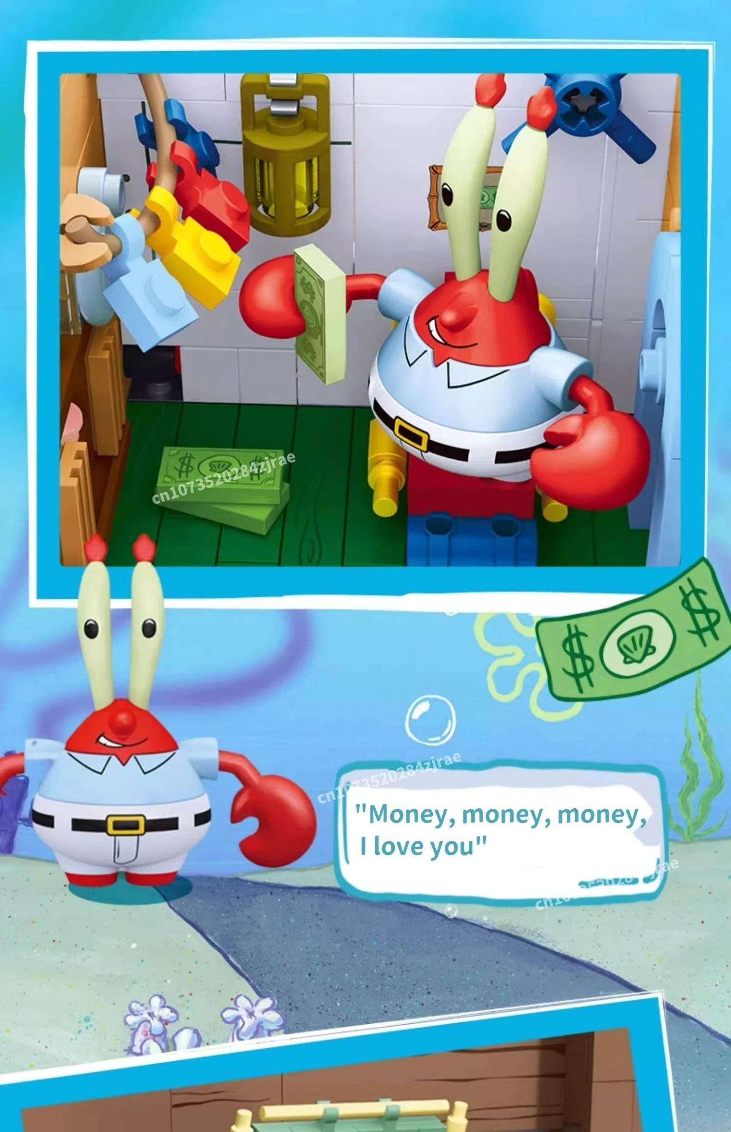 Spongebob Building Block Krusty Krab Scene Model Toy - ToylandEU