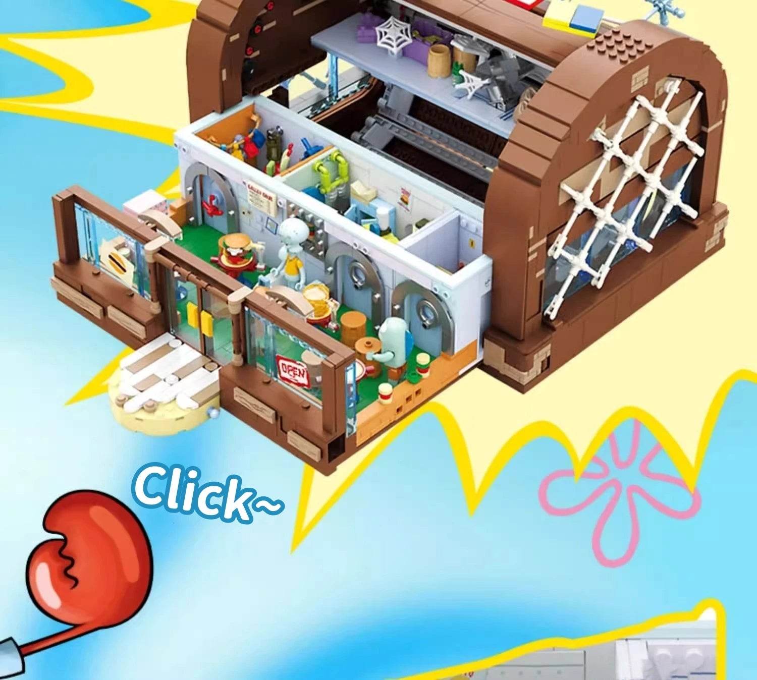 Spongebob Building Block Krusty Krab Scene Model Toy - ToylandEU