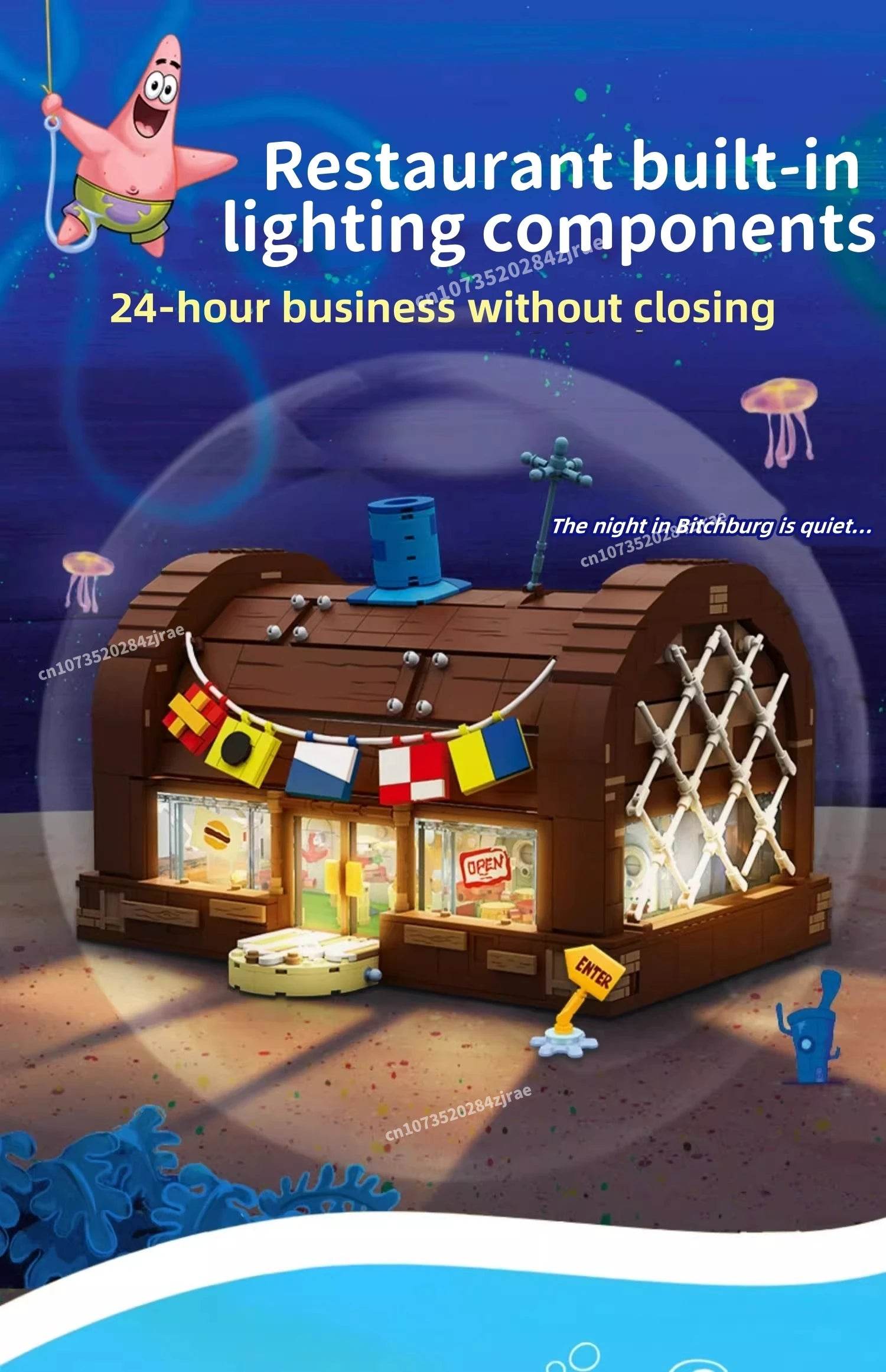 Spongebob Building Block Krusty Krab Scene Model Toy - ToylandEU