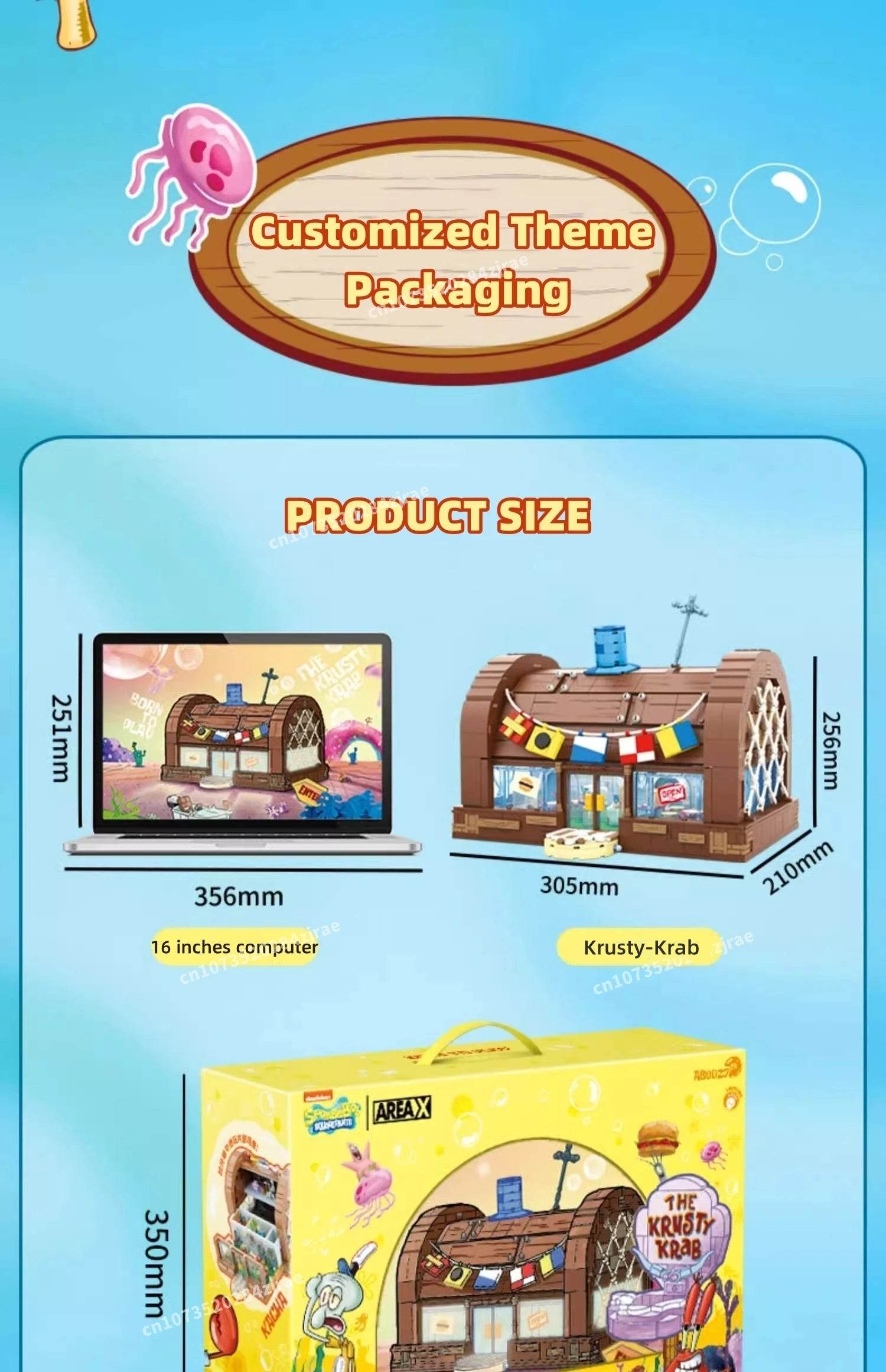 Spongebob Building Block Krusty Krab Scene Model Toy - ToylandEU