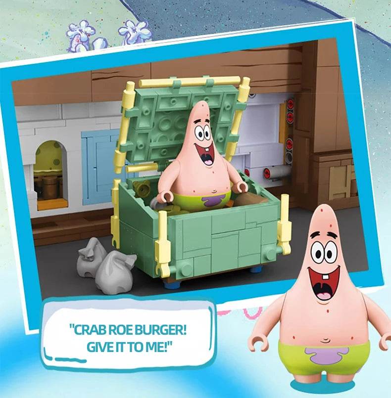 Spongebob Cartoon Krusty Krab Restaurant Building Blocks Toy - ToylandEU