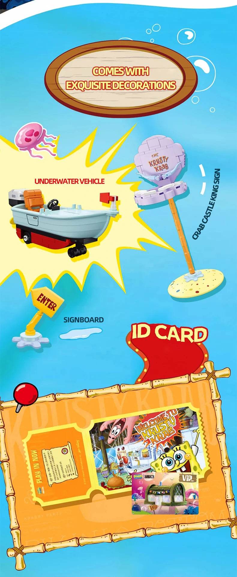 Spongebob Cartoon Krusty Krab Restaurant Building Blocks Toy - ToylandEU