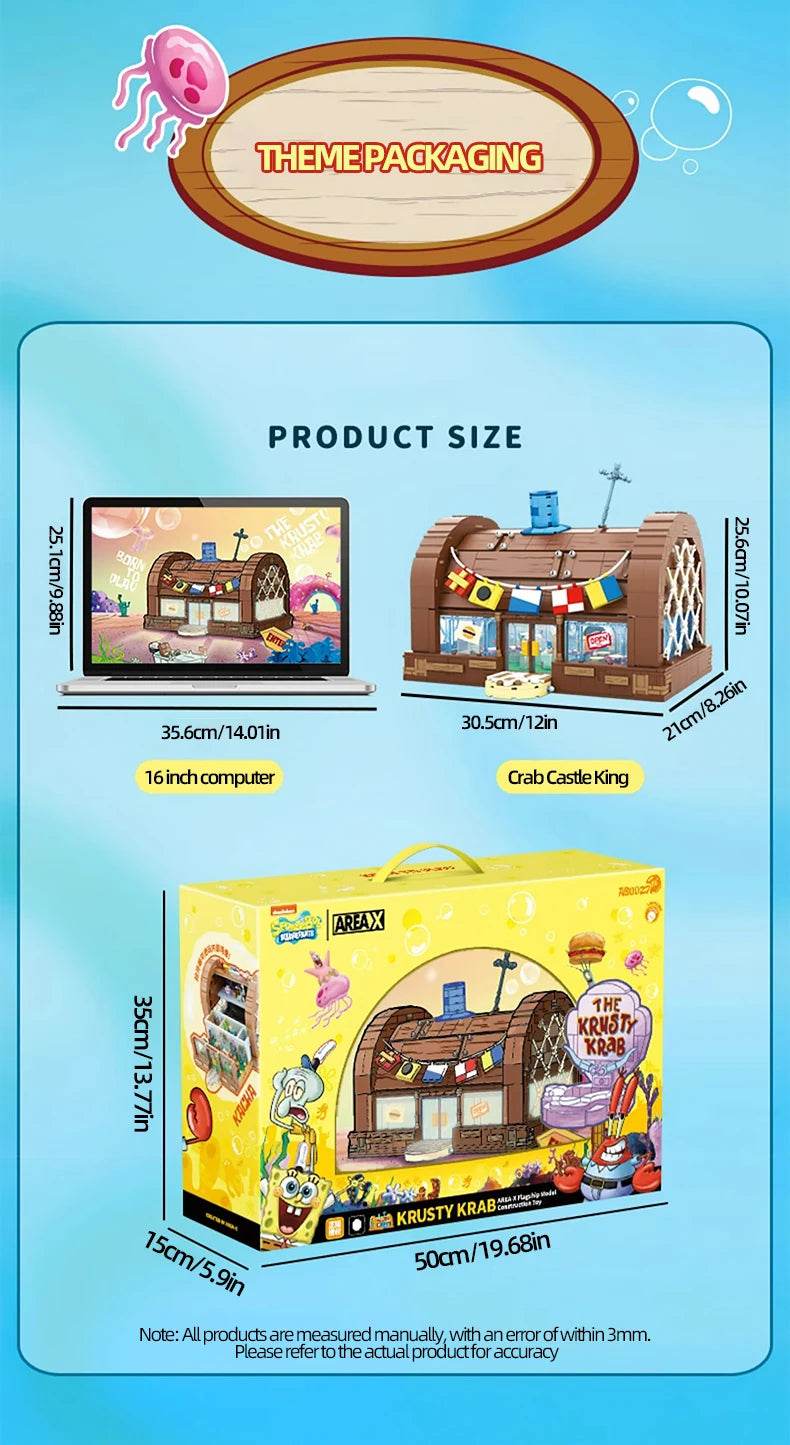 Spongebob Cartoon Krusty Krab Restaurant Building Blocks Toy - ToylandEU