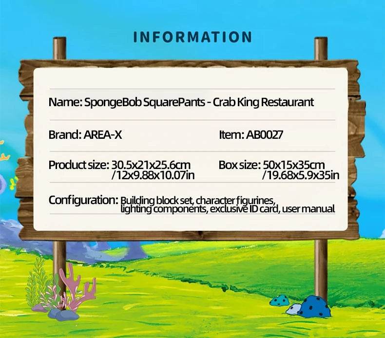 Spongebob Cartoon Krusty Krab Restaurant Building Blocks Toy - ToylandEU