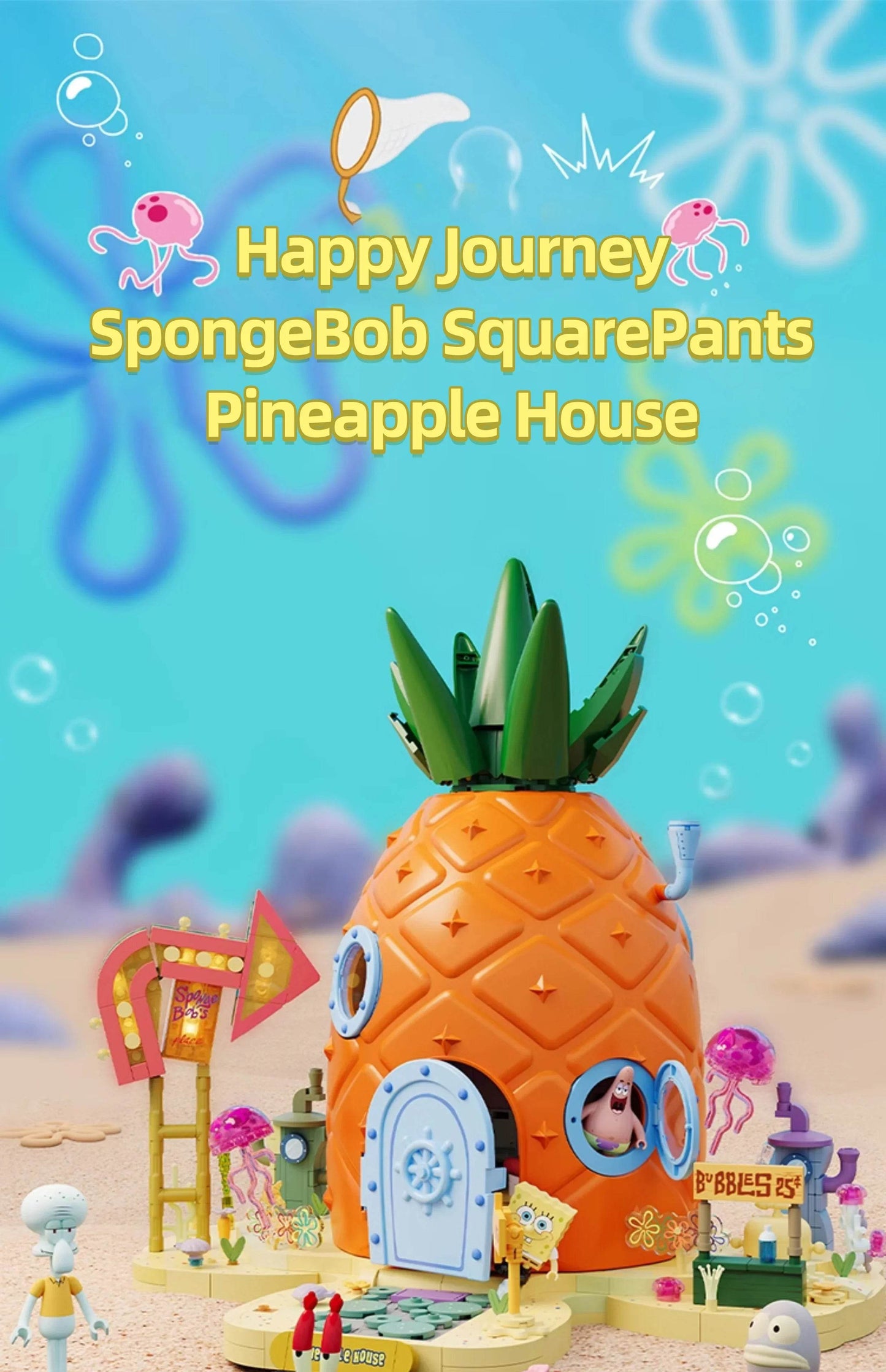 Spongebob Cartoon Krusty Krab Restaurant Building Blocks Toy - ToylandEU