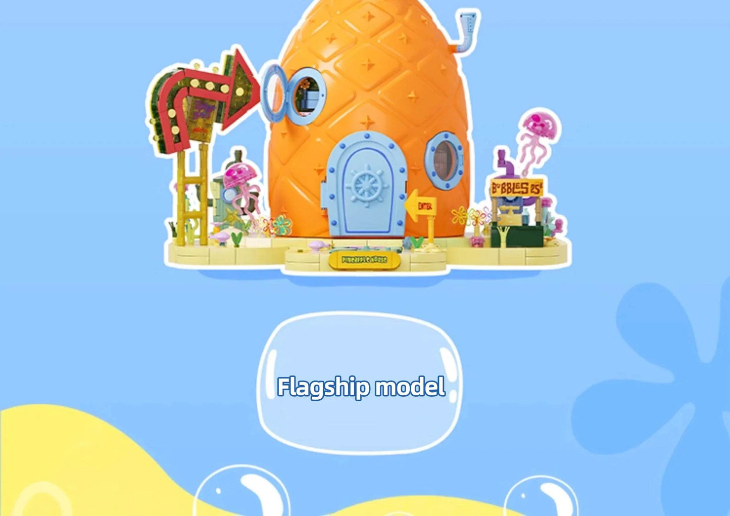 Spongebob Cartoon Krusty Krab Restaurant Building Blocks Toy - ToylandEU