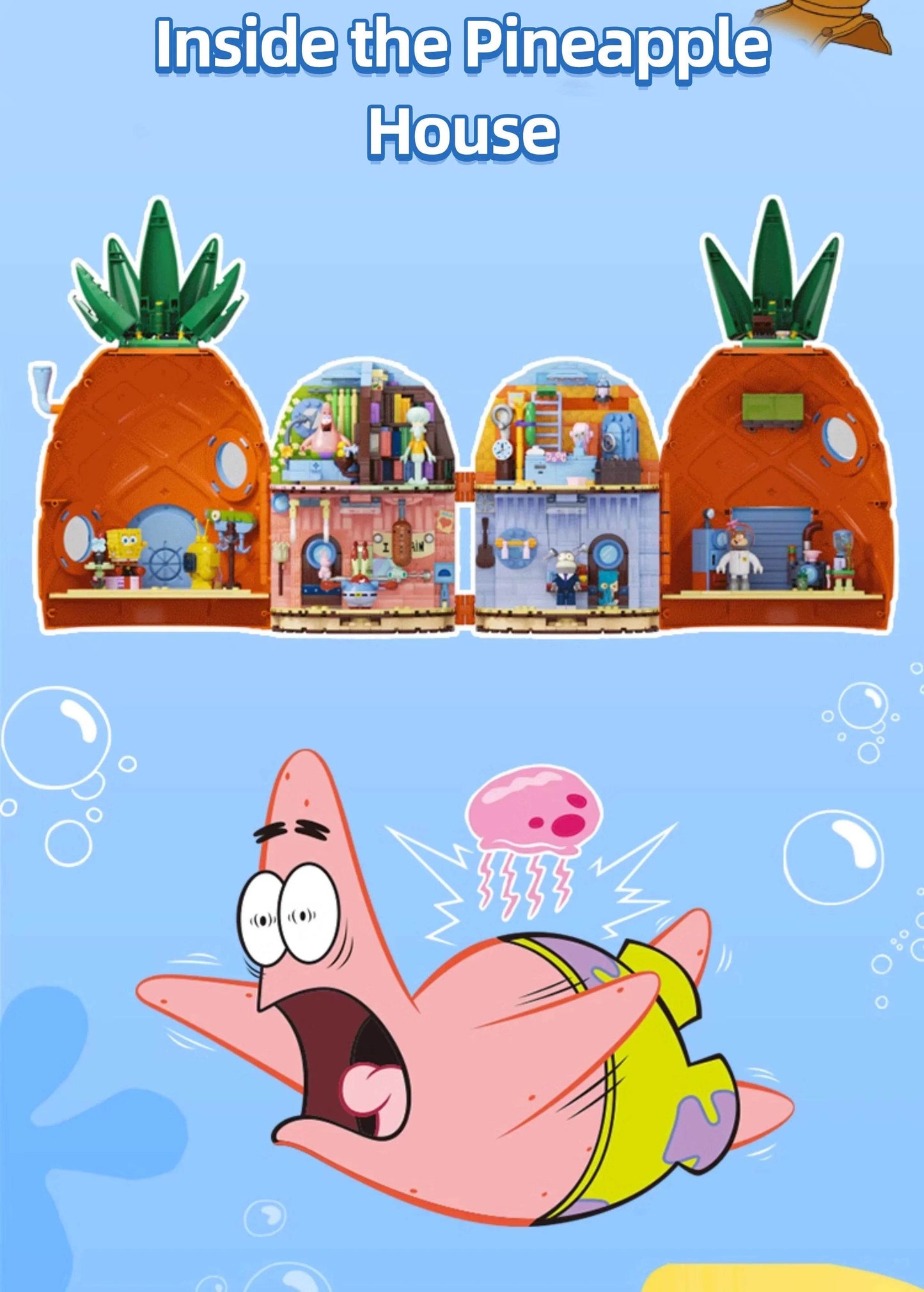 Spongebob Cartoon Krusty Krab Restaurant Building Blocks Toy - ToylandEU