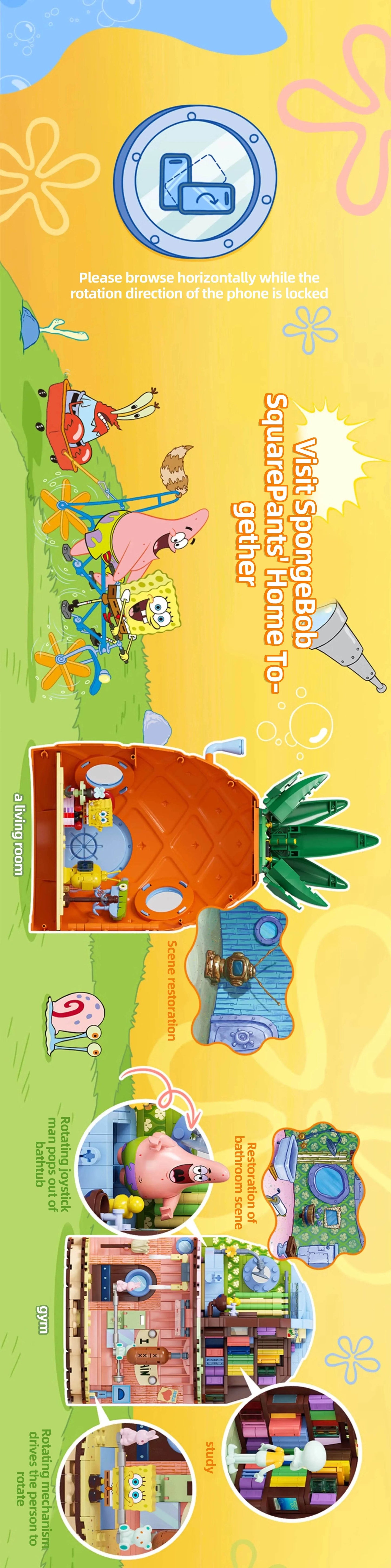 Spongebob Cartoon Krusty Krab Restaurant Building Blocks Toy - ToylandEU