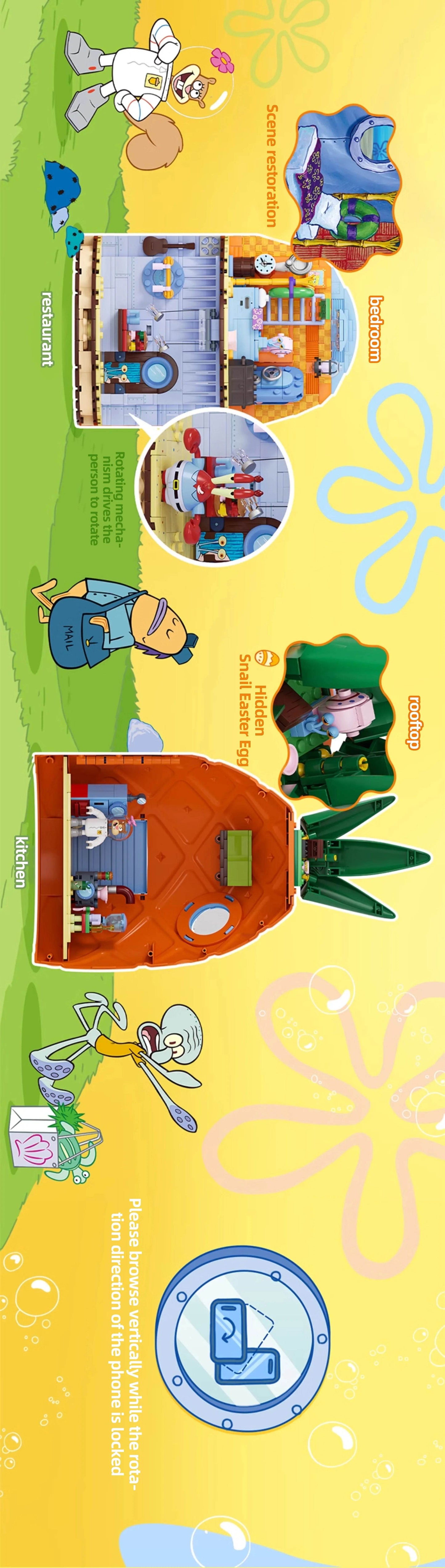 Spongebob Cartoon Krusty Krab Restaurant Building Blocks Toy - ToylandEU