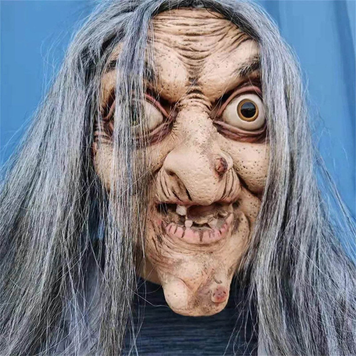 Spooky Full Head Latex Mask With Long Hair For Adults - ToylandEU