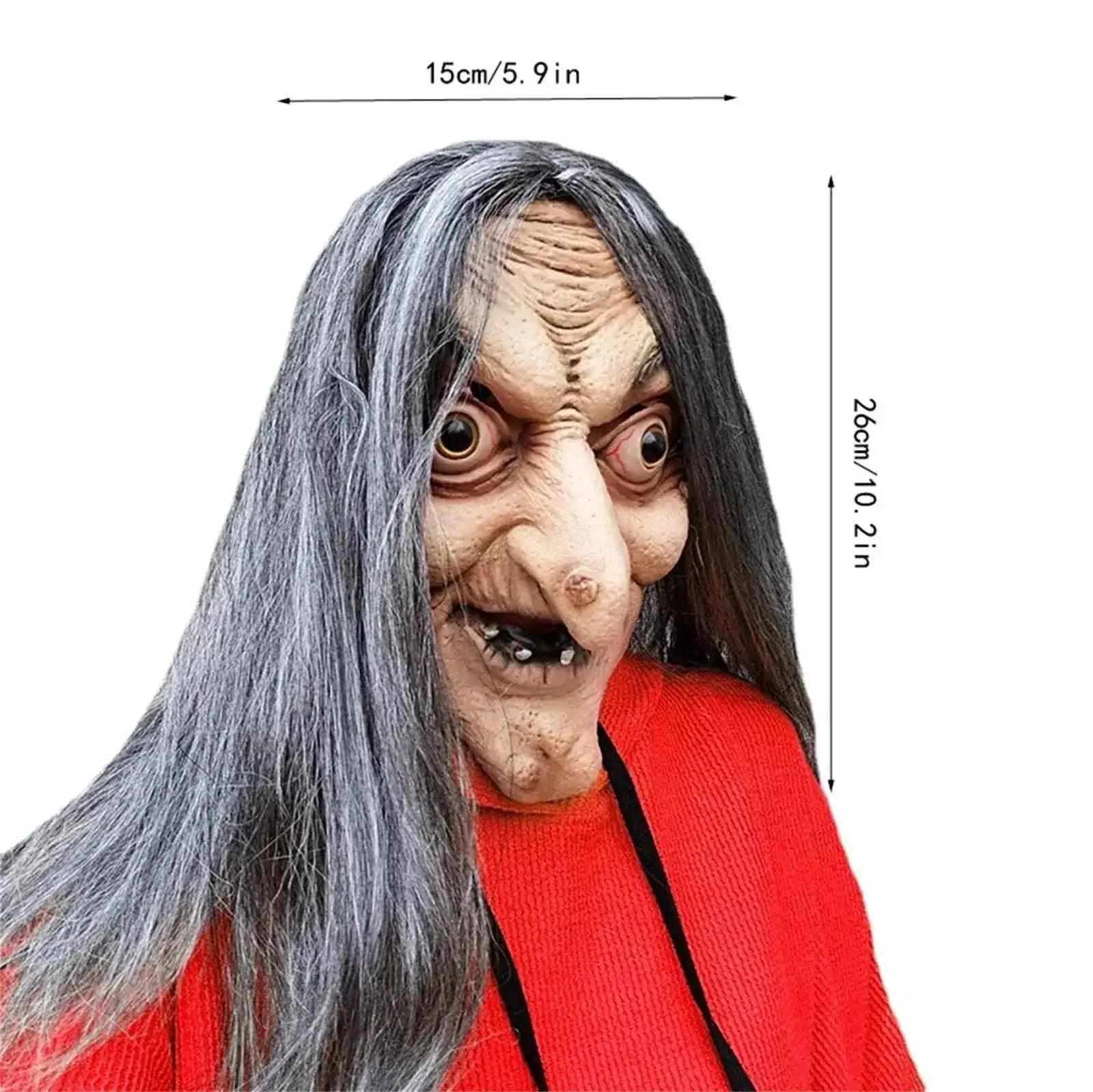  Spooky Latex Mask Full Head Mask Long Hair Toyland EU -  ToylandEU™