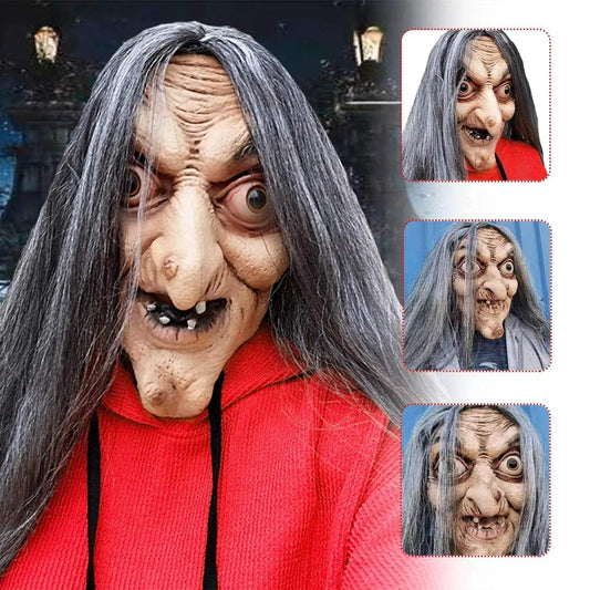  Spooky Latex Mask Full Head Mask Long Hair Toyland EU -  ToylandEU™