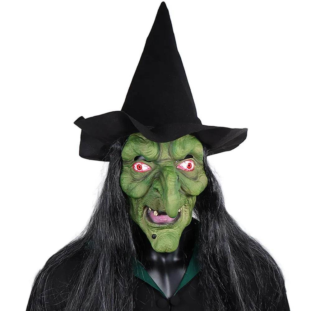 Spooky Witch Mask With Hat Big Nose Latex For Adults - ToylandEU